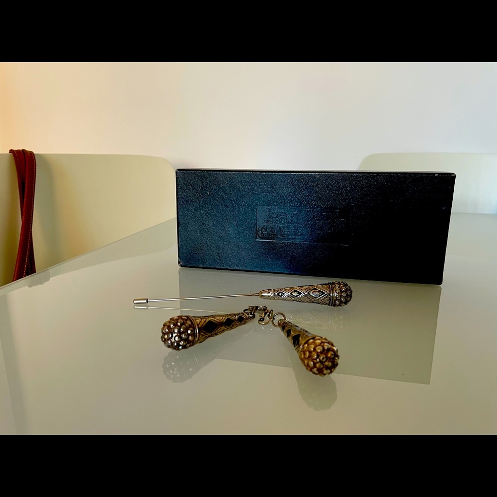 Vintage Jean Paul Guiltier Pin&Earrings